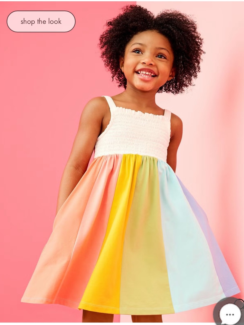 [Hanna Andersson] Rainbow Stripe Sundress - White Smocked Top